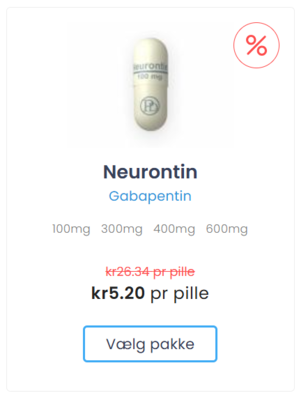 Gabapentin pris i Danmark